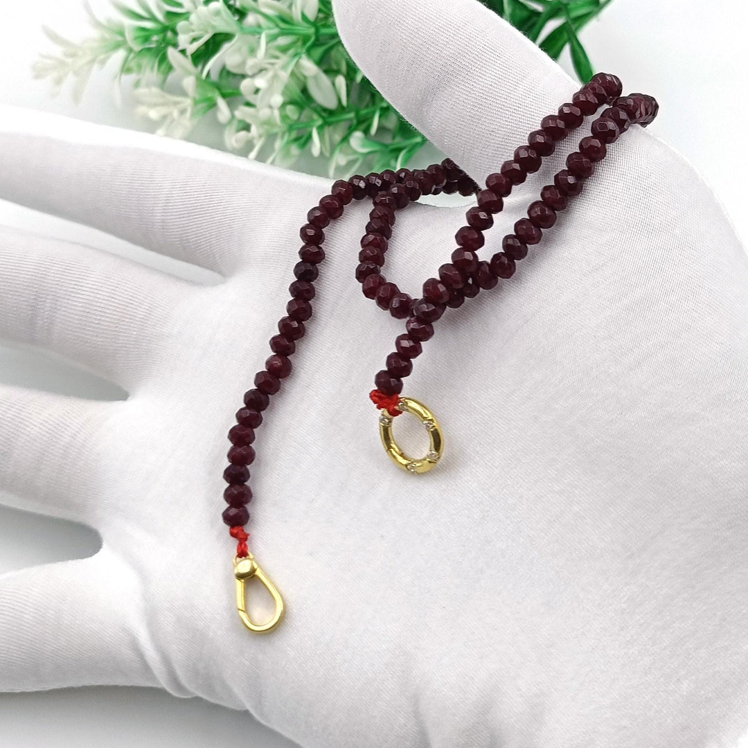 14K Solid Gold Beads Necklace, Paperclip Chain Necklace, Dainty Link Chain Necklace, Curb Chain,  Christmas Gift for Her