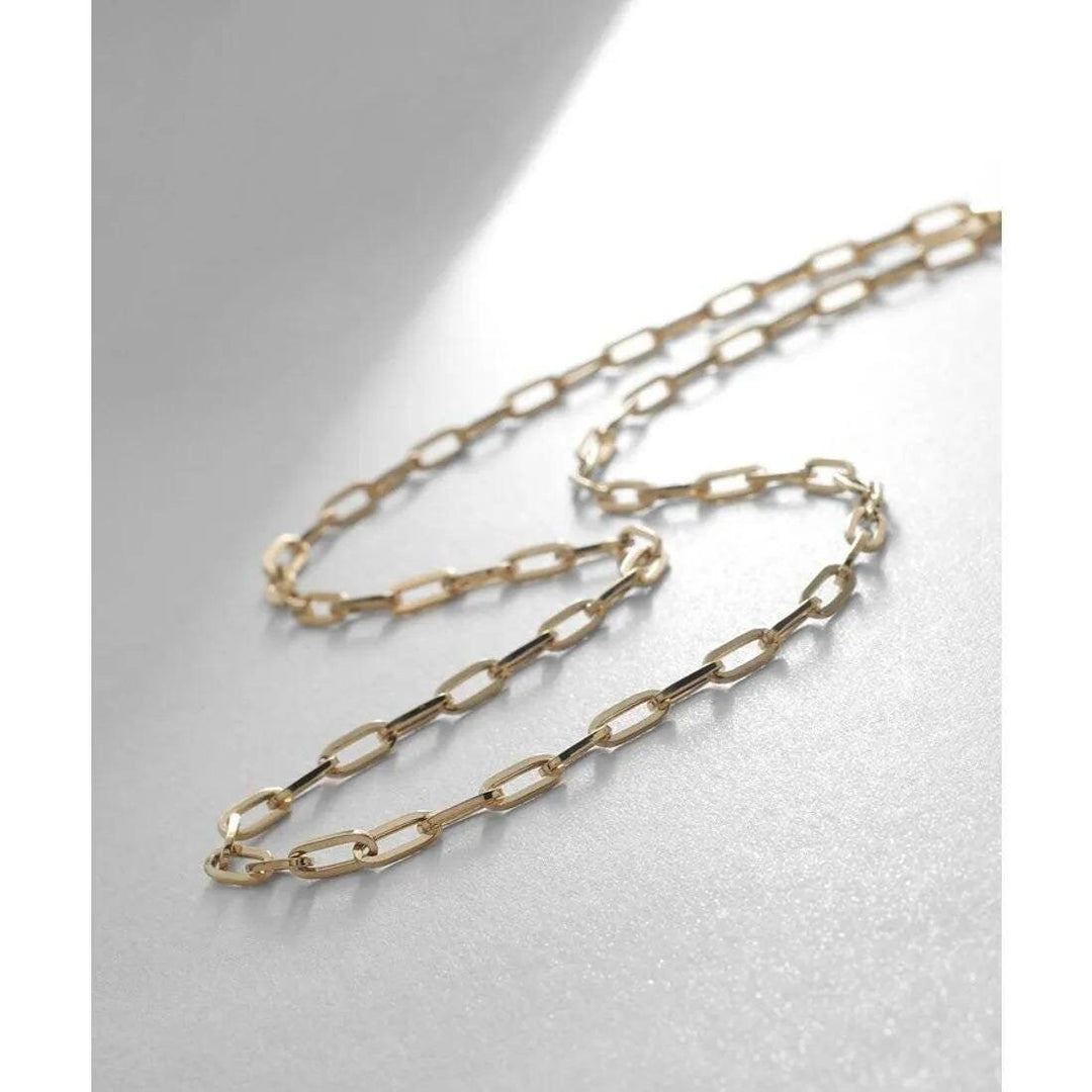 14k Solid Gold Fancy Paperclip Chain, 14k Gold Paperclip Bracelet, 14k Real Gold Paperclips Necklace, 14k Gold Chain For Mans And Woman's