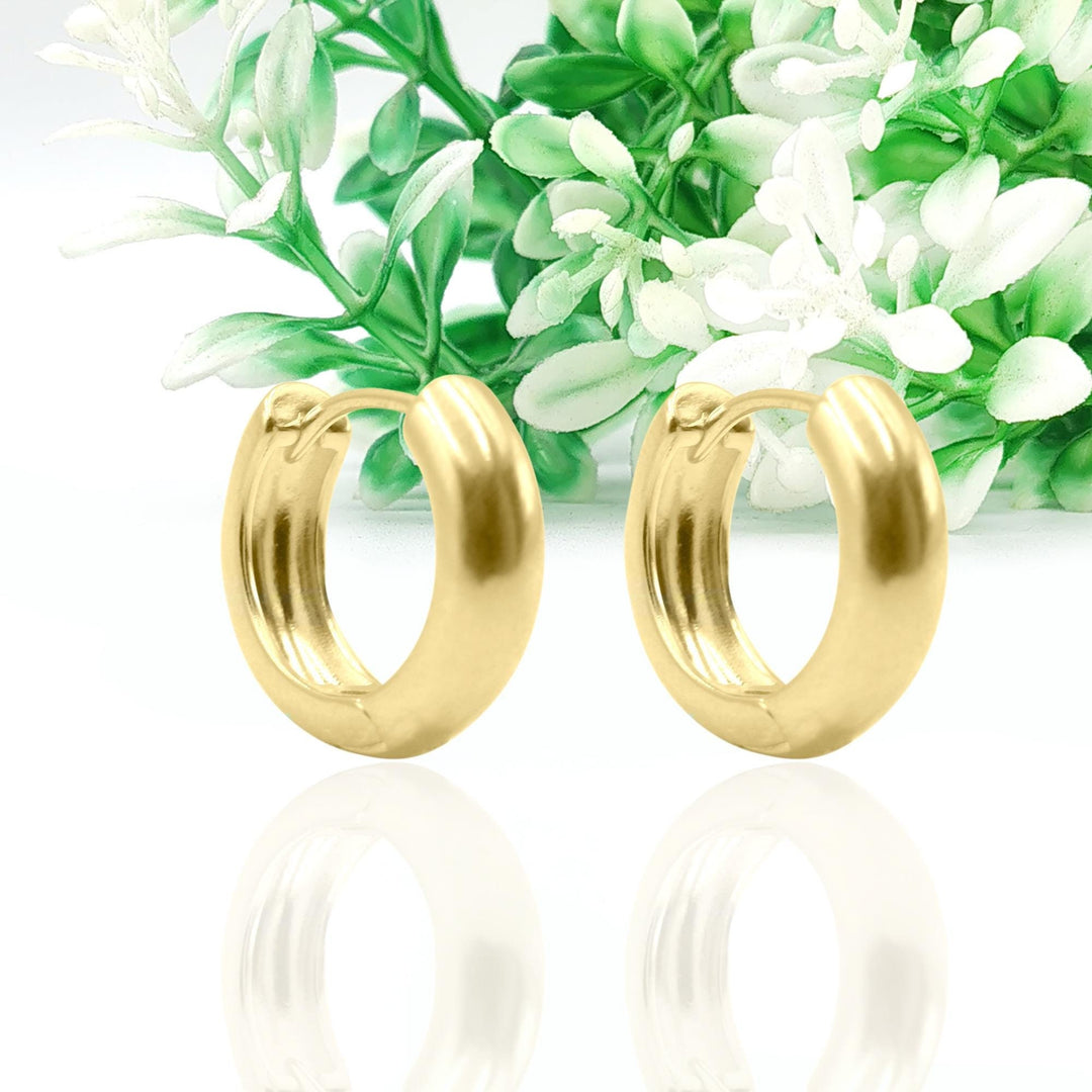 925 Silver Small Huggie hoop Earring, Chunky Hoops Gold Hoops Gold Earrings, Statement Earrings Small Chunky Hoops Earring, Spiral Earrings