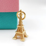14K Gold Paris Eiffel Tower Pendant, Eiffel tower charm pendant, Gold Eiffel Tower Pendant, Paris Charm Pendant, Dainty Eiffel Tower Pendant