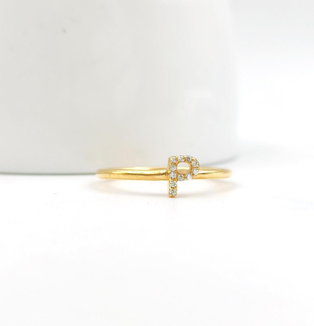 14K Gold Plated Signet Initial Ring, Gold Custom Ring, Sterling Silver Letter Ring, Personalized Initial Ring, Dainty Initial Jewelry