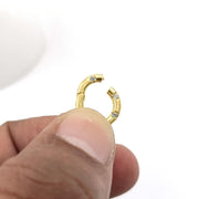 14K Gold Round Carabiner Clasp With Diamond, Carabiner Lock Connector, Spring Push Gate for DIY Jewelry Finding Necklace Connector