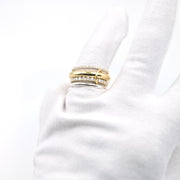 14K Solid Gold Multi Link Connected Ring Chunky Connector Ring Gold Ring Set Eternity Statement Interlocking Silver Ring 4 band diamond ring