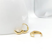 14K Solid Gold  Geometric Gold Earring Chunky Gold Earring Tiny Square Huggie Hoop Earring Simple Basic Dainty Everyday Earring Hoop Earring