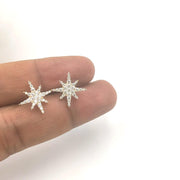 14K Gold Shooting Star Dainty Ear Crawler Stud Earrings, Diamond Stud Earring, Tiny Gold Studs, Dainty stud earrings, Thin Gold Earring