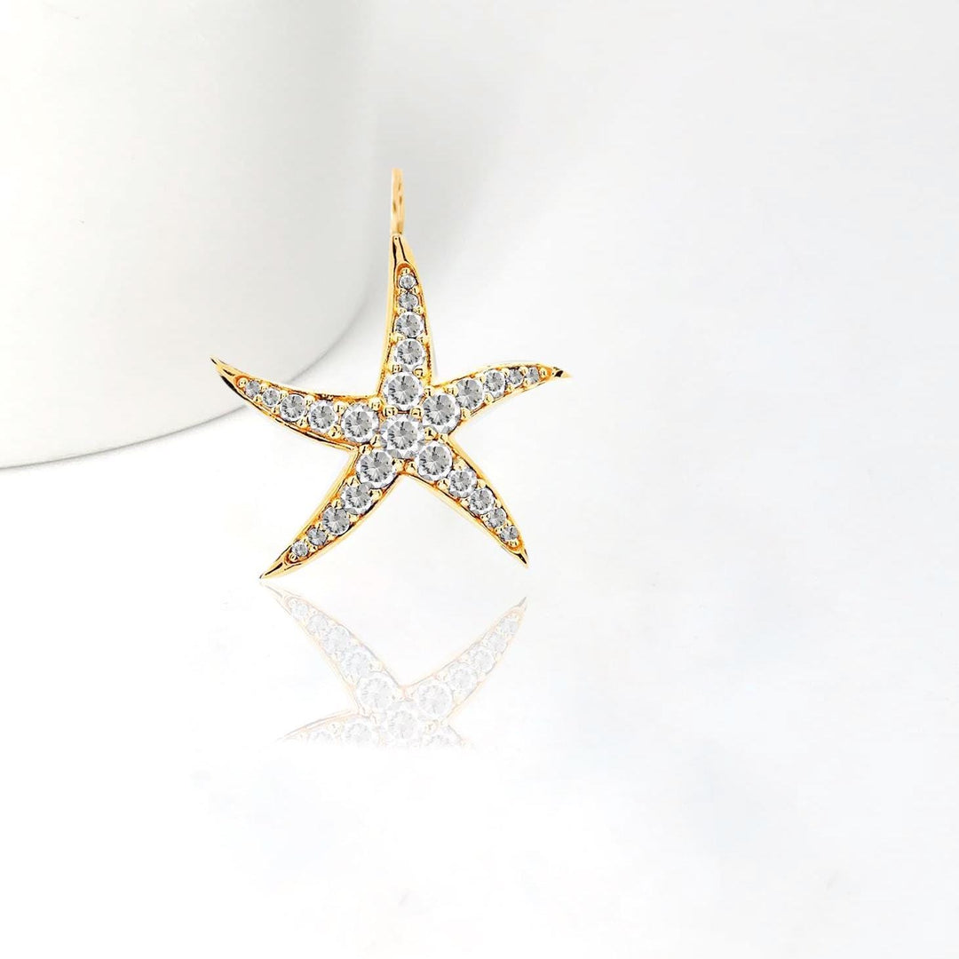 14K Solid Opal Star Necklace, Yellow Gold North Star Pendant, Tiny Starburst Pendant  Star Huggie Pendant Unique Celestial Pendant