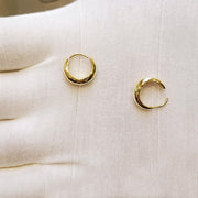 Round Hoop Thick Earring Basic Statement Earrings Round Gold Huggie Earring Chunky Hoop Earring Circle Loop Huggie  Minimalist  Gifts