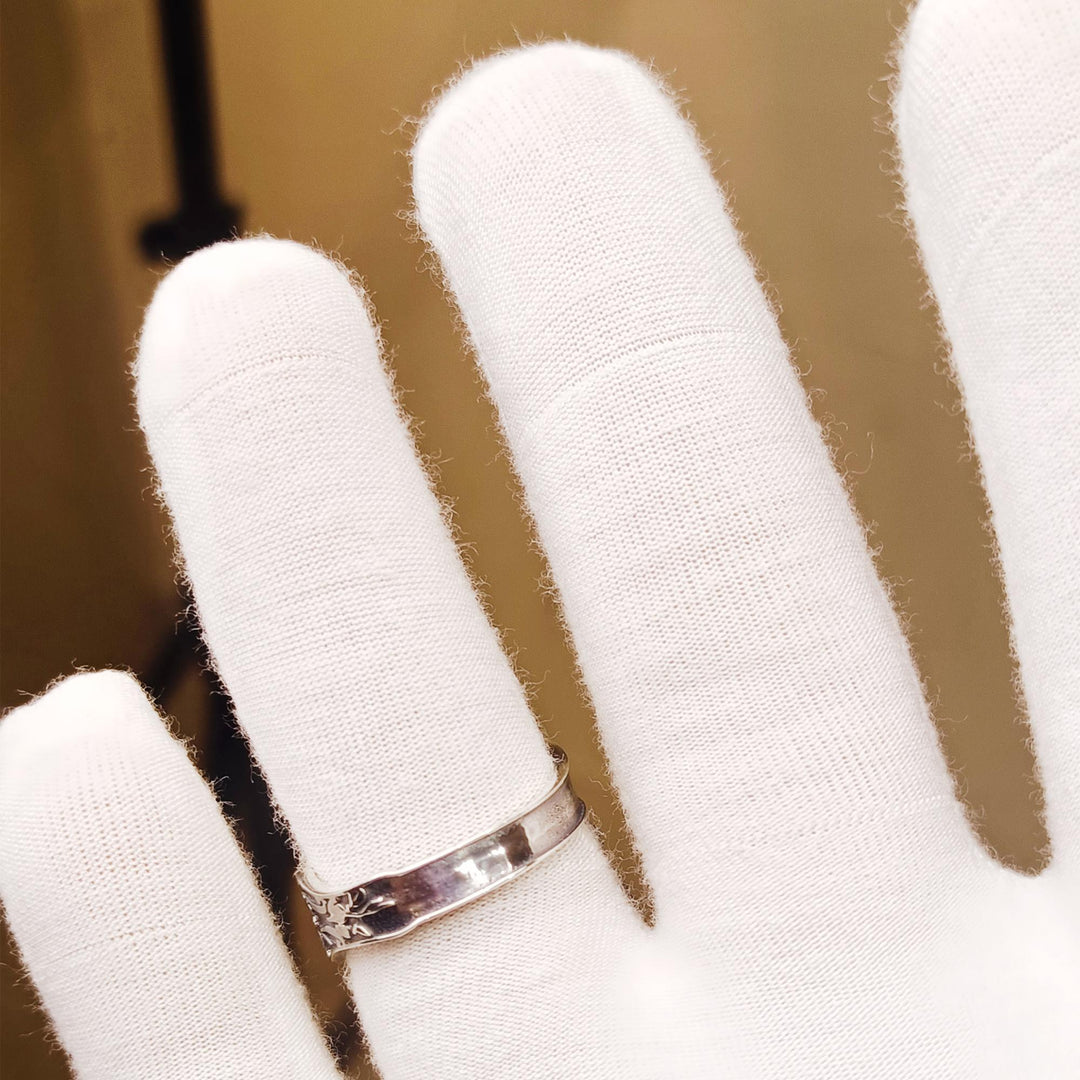 Flower Bee Spoon Ring  Queen Bee  Bug Thumb Ring  Victorian Spoon Jewelry