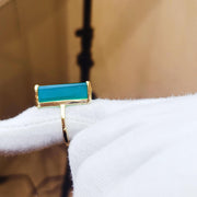 100% Glowing Genuine Emerald Ring, Minimalist Small Dainty, Natural Emerald Ring with Exotic Neon Color & Glow 925 Sterling Silver