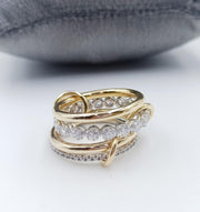 14KGF Gold Eternity Multi Link Connected Ring, Circle Plain Eternity Ring