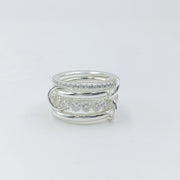 14KGF Gold Multi Link Connected Ring, Chunky Gold Ring, Gold Ring Set, Eternity Statement Ring, Interlocking Ring, 1/20 14K Stamped