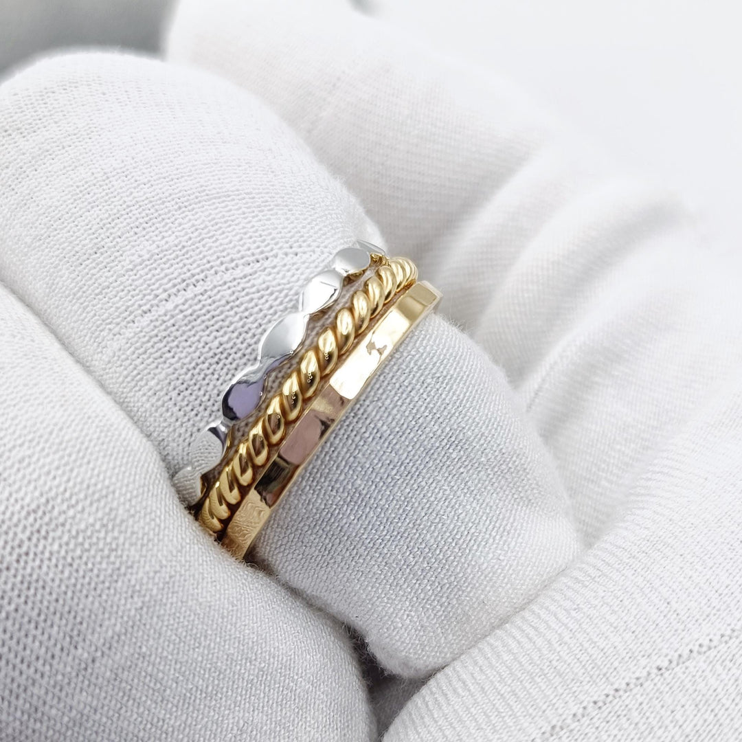 14k Gold Filled Stackable Ring, 925 Silver, Twisted Band, Rose Gold Connected Ring, Mixed Metal Stackable Rings, 3 Set Ring, Rings for Women