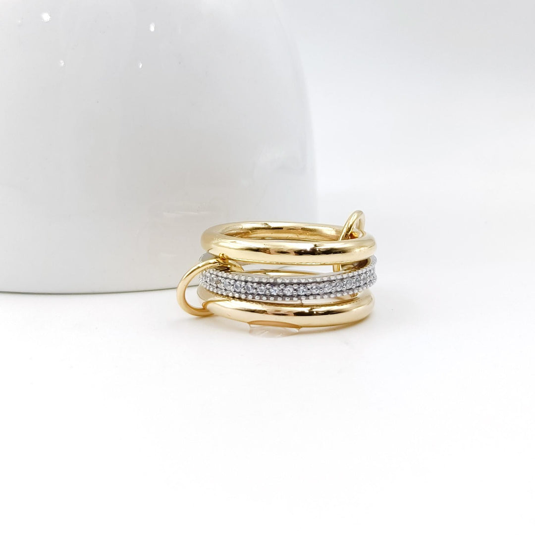 925 Silver Multi Link Connected Ring, Interlocking Silver Ring, Chunky Silver  Connector Ring, Silver Ring Set, Eternity Statement Ring