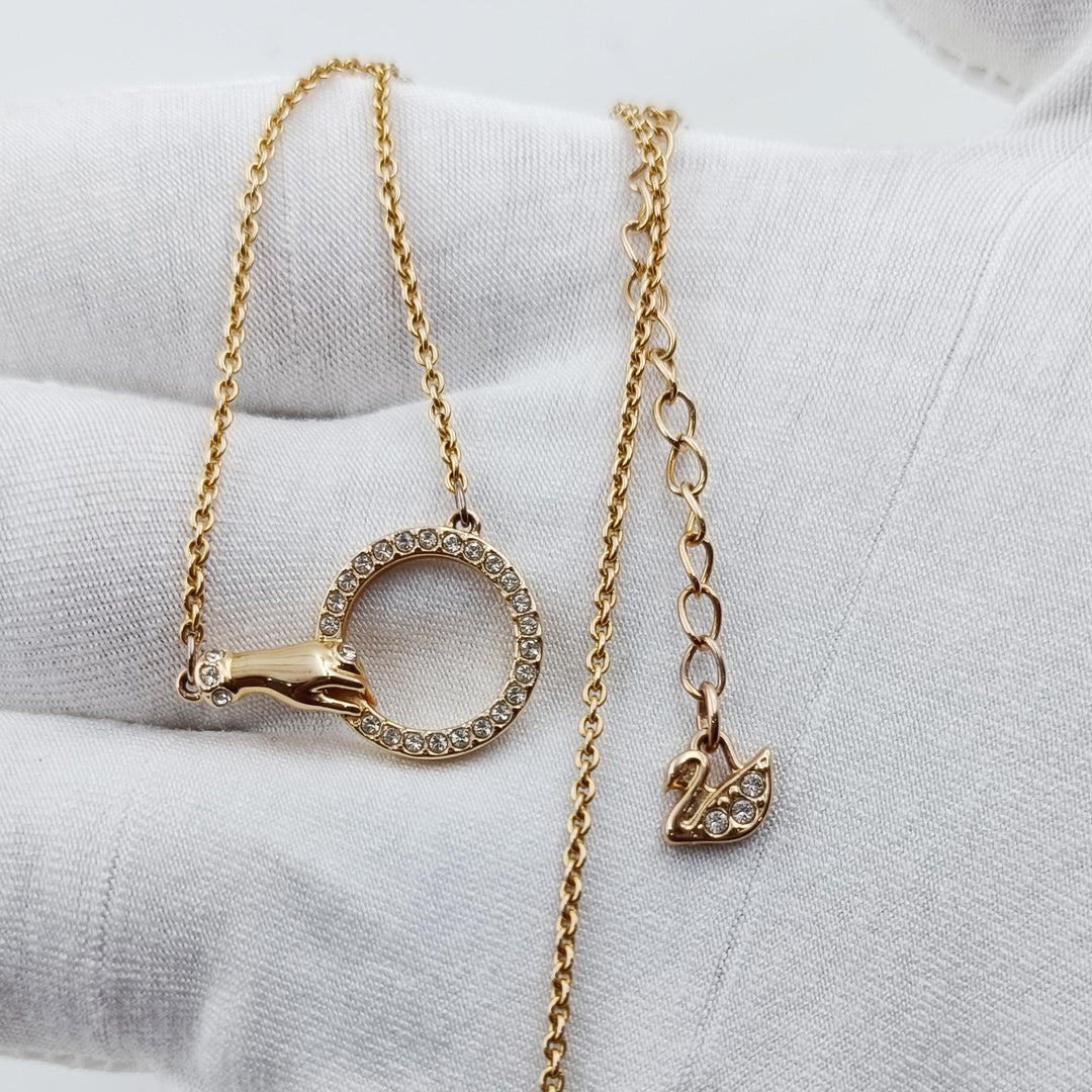 925 Silver Circle Dainty Circle Necklace Karma Necklace Cluster Necklace Layering Necklace Linked Pendant Necklace, Diamond Circle Necklace