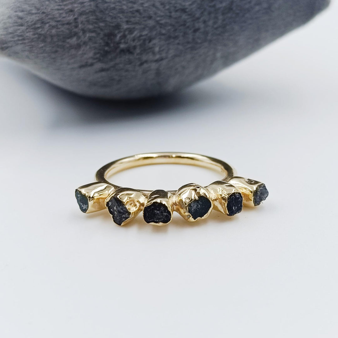 ombre ring, green stacking ring, unique gemstone ring, raw peridot jewelry, multi-stone gold band, raw emerald ring, green tourmaline ring