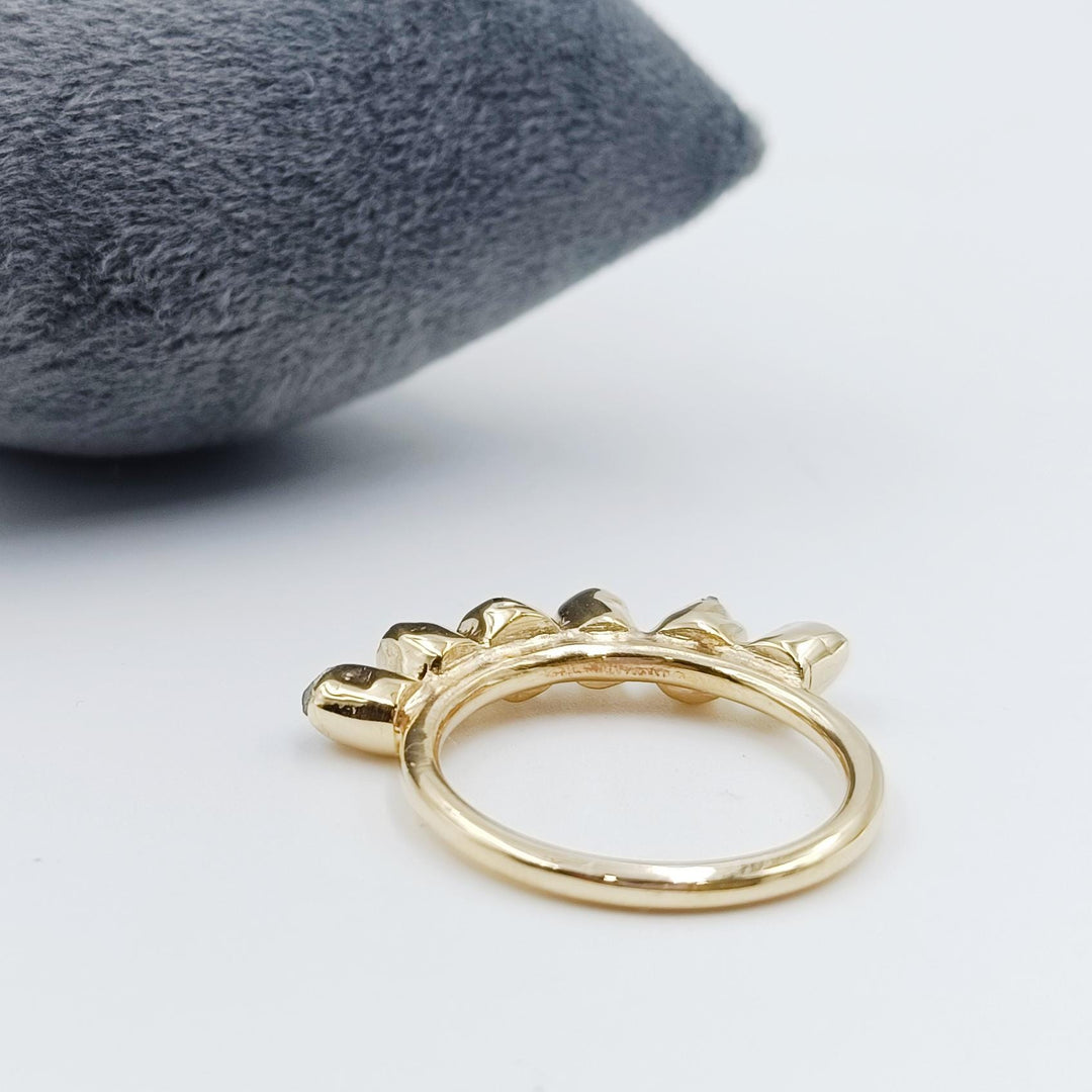 ombre ring, green stacking ring, unique gemstone ring, raw peridot jewelry, multi-stone gold band, raw emerald ring, green tourmaline ring