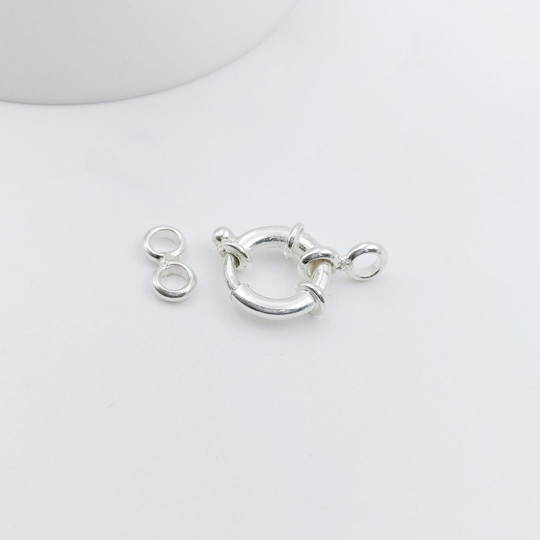 14K Gold  Spring Ring Clasp with Open Ring Pendant, Round Spring Clasp, Gold Spring Gate Ring Toggle, Clasp Carabiner Pendant