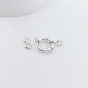 14K Gold  Spring Ring Clasp with Open Ring Pendant, Round Spring Clasp, Gold Spring Gate Ring Toggle, Clasp Carabiner Pendant