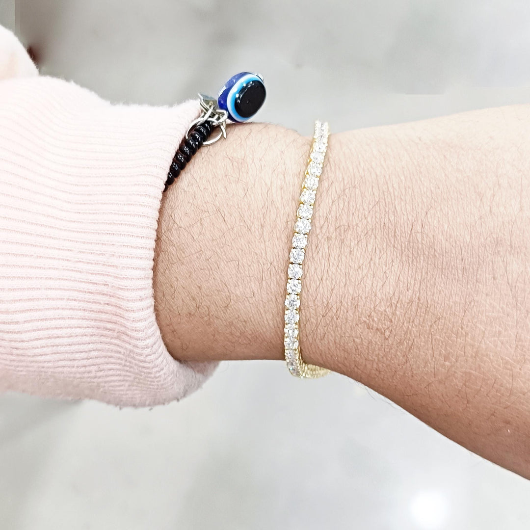 14K Gold Dainty Tennis Bracelet Gold Tennis Bracelet Cubic Zirconia Tennis Bracelet Dainty Tennis Bracelet Round Lab Grown Diamond Bracelet