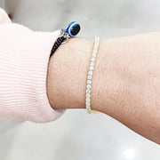 14K Gold Dainty Tennis Bracelet Gold Tennis Bracelet Cubic Zirconia Tennis Bracelet Dainty Tennis Bracelet Round Lab Grown Diamond Bracelet