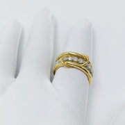 14KGF Gold Multi Link Connected Ring, Chunky Gold Ring, Gold Ring Set, Eternity Statement Ring, Interlocking Ring,