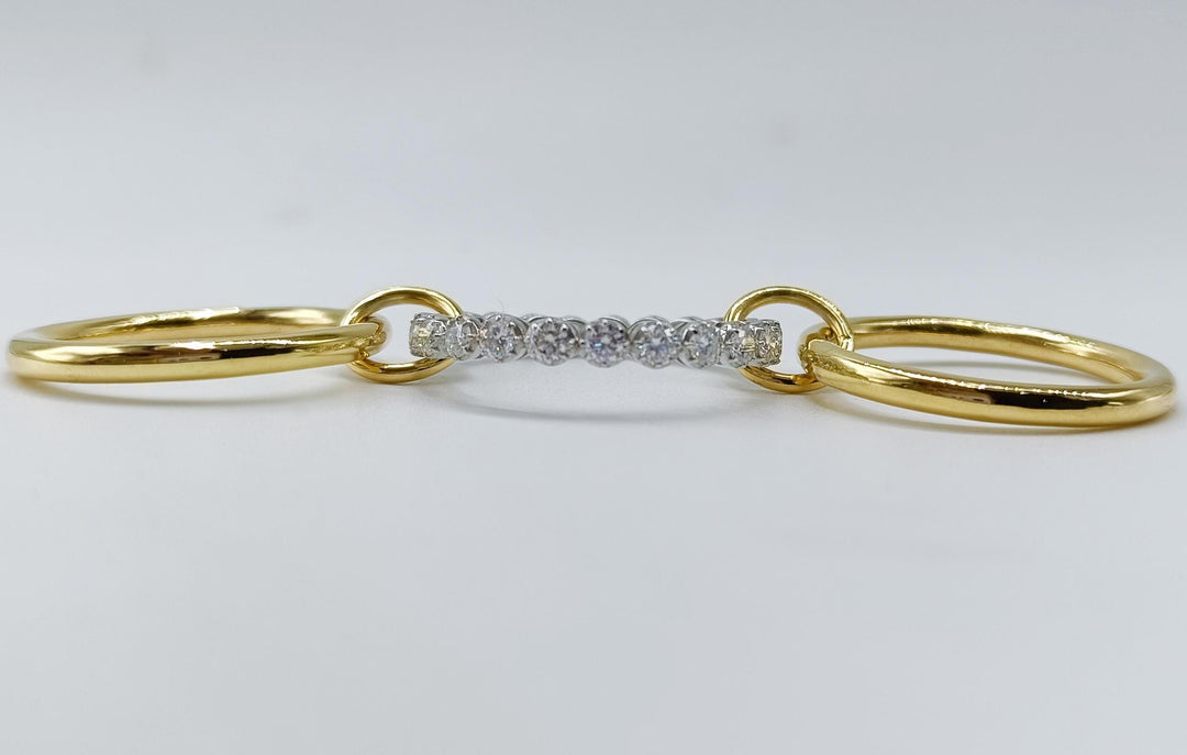14KGF Gold Multi Link Connected Ring, Chunky Gold Ring, Gold Ring Set, Eternity Statement Ring, Interlocking Ring,
