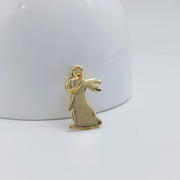 14K Gold Rabbit Charm Pendant, Bunny Charm Pendant, Animal Jewelry, Easter Rabbit Charm, Animal Charm, Bracelet Charm, Animal Charm Pendant