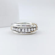 14K Gold Connected Ring, Chunky Gold Connector Ring, Eternity Statement Ring,  Interlocking Ring, Multi Link Connected Ring, Multi Band Ring