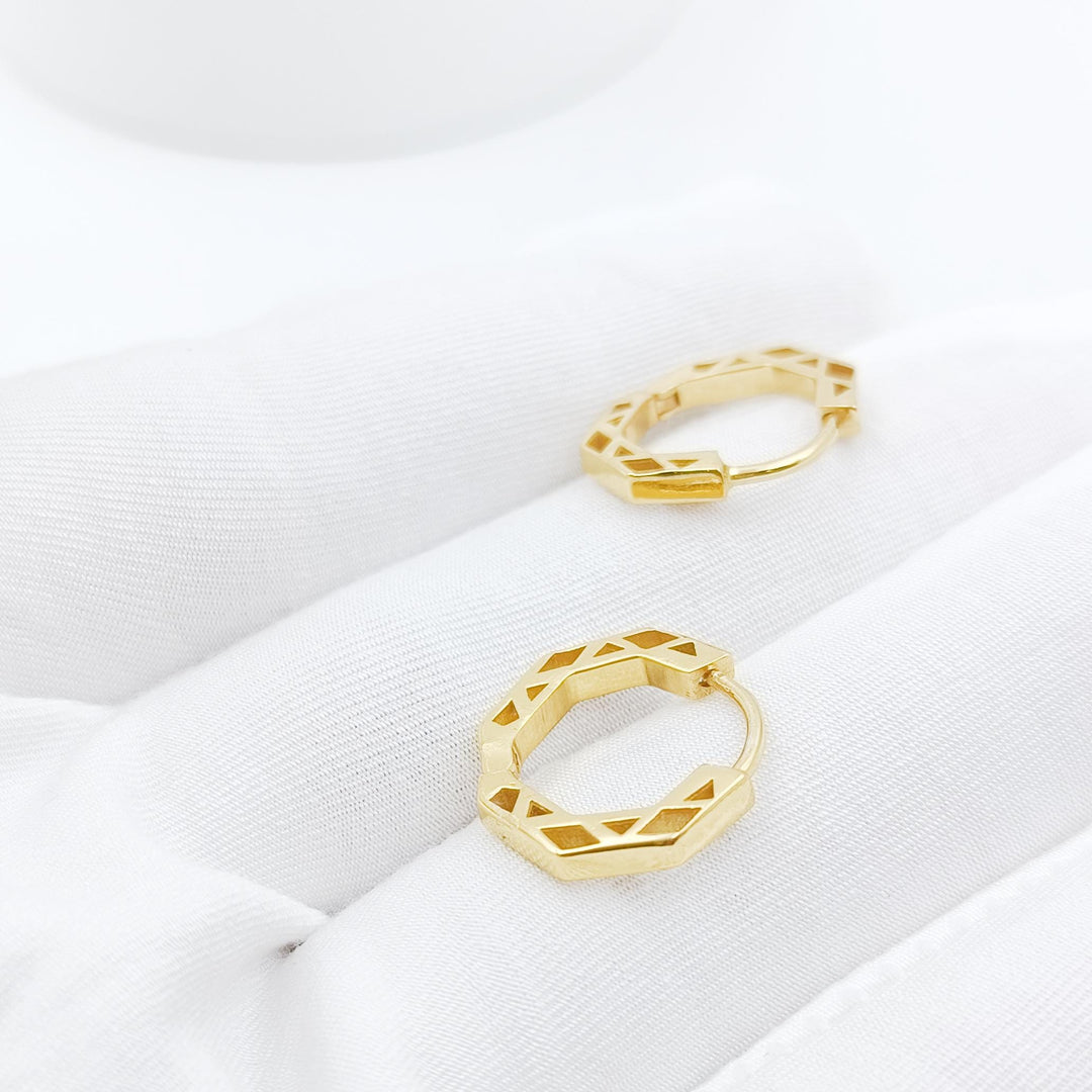 14K Solid Gold Hexagon Hoop Earrings Hexagon Earrings  Hexagon Huggie Earring  Tiny Huggie Earring Hexagon Hoop Earring Gold Huggie Earring