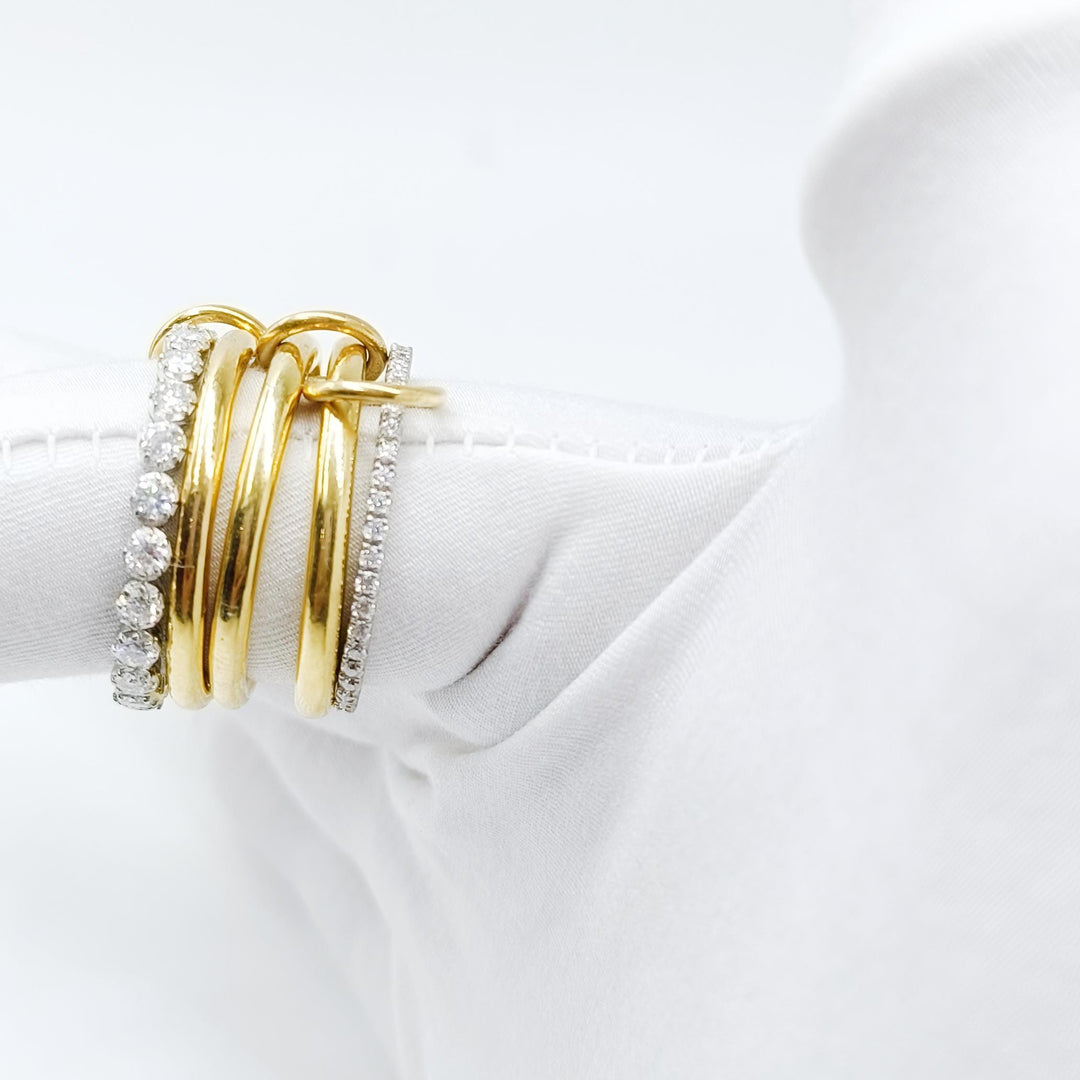 14KGF Two Tone Link Connected Rings, Interlocking Ring, Gold and Silver Statement Ring, Maximalist Stacking Ring,
