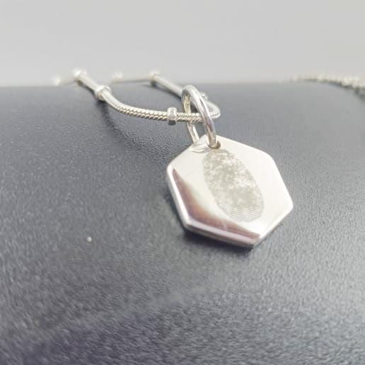 14K Gold Personalised Fingerprint Pendant, Original Real Fingerprint Pendant, Custom Fingerprint Pendant, Engraved  Fingerprint Pendant