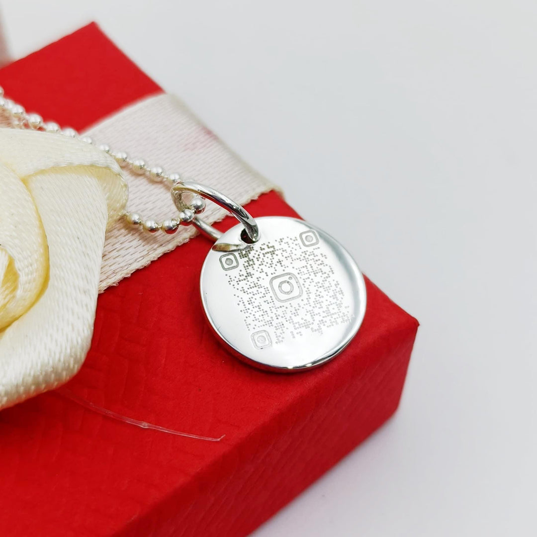 925 Sterling Silver Custom QR Code Necklace Personalized QR Code Pendent, Memorial Best Friend Back to College Gift Handmade Jewelry Charm