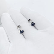 925 Sterling Silver Black Stud Onyx Earring, Minimalist Dainty Earring, Dainty opal stud Earring, Push Back Earring, Tiny Black Stud Earring