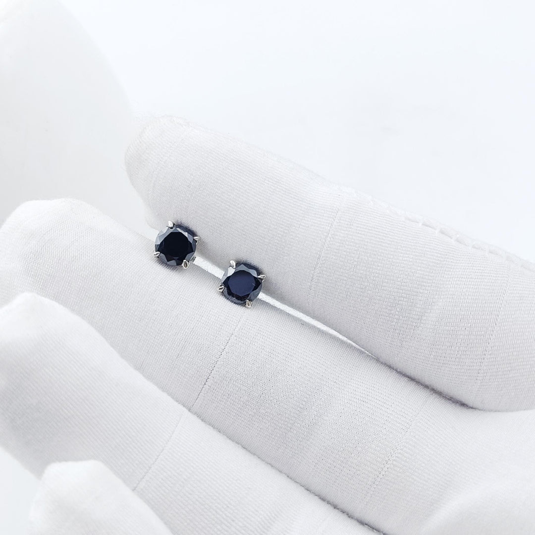925 Sterling Silver Black Stud Onyx Earring, Minimalist Dainty Earring, Dainty opal stud Earring, Push Back Earring, Tiny Black Stud Earring