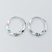 925 Sterling Silver Oval Hoop Earring, Teardrop Hoop Earring, Teardrop Huggie Earring, Chunky Tapered Statement Earring, Plain Hoop Earring