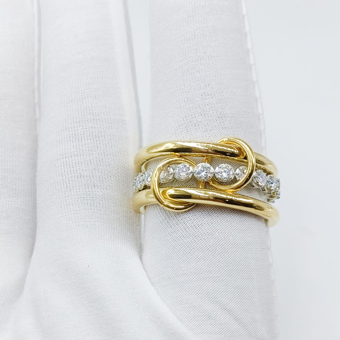 14KGF Gold Multi Link Connected Ring, Chunky Gold Ring, Gold Ring Set, Eternity Statement Ring, Interlocking Ring,