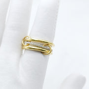 New Sia Ring 14KGF Gold Multi Link Connected Ring Chunky Gold Ring Gold Ring Set Eternity Statement Maximalist Interlocking Ring