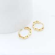 14K Solid Gold Hexagon Hoop Earrings Hexagon Earrings  Hexagon Huggie Earring  Tiny Huggie Earring Hexagon Hoop Earring Gold Huggie Earring