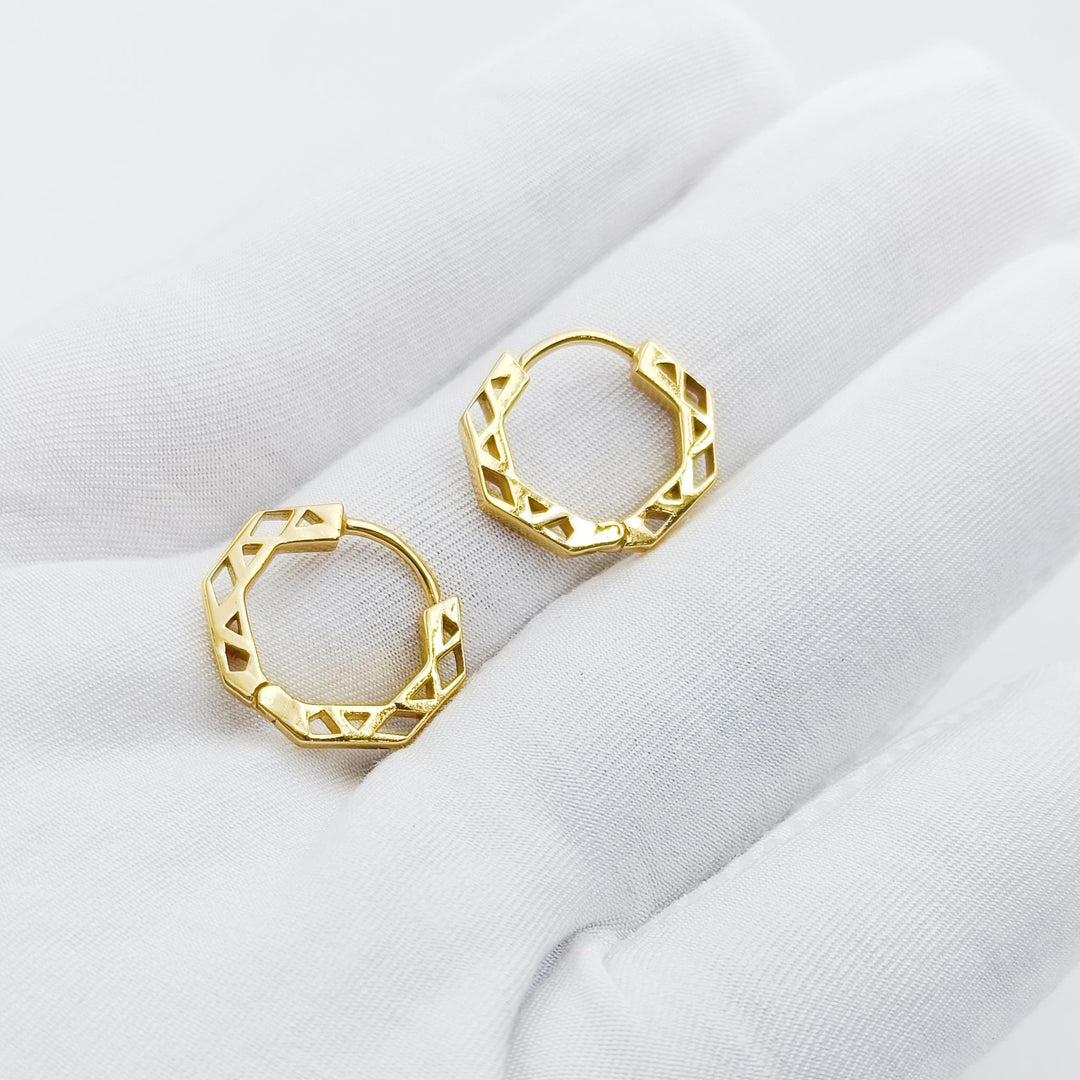 14K Solid Gold Hexagon Hoop Earrings Hexagon Earrings  Hexagon Huggie Earring  Tiny Huggie Earring Hexagon Hoop Earring Gold Huggie Earring