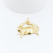14K Gold Crab Pendant, Dainty Crab Charm Pendant, Animal Carb Charm Pendant, Garnet Crab Pendant, Ocean Pendant, Dainty Animal Pendant
