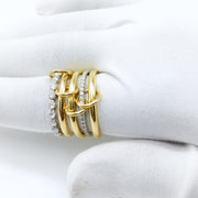 14KGF Gold Eternity multi Link Connected Ring, Two Tone Connected Rings