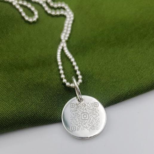 925 Sterling Silver Custom QR Code Necklace Personalized QR Code Pendent, Memorial Best Friend Back to College Gift Handmade Jewelry Charm