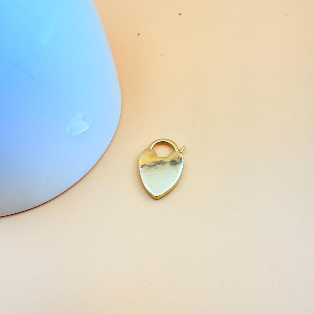 14K Gold Openable Heart Padlock Pendant Engraved Heart Love Lock with Padlock pendent Side Openable Padlock Heart Padlock Gold Heart Padlock