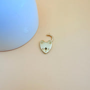 14K Gold Openable Heart Padlock Pendant Engraved Heart Love Lock with Padlock pendent Side Openable Padlock Heart Padlock Gold Heart Padlock