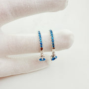 14K Gold London Blue Topaz Lever back Earring Dangle Earring Vintage Blue Topaz Wedding Jewelry Dangle Earrings Drop Blue Topaz Earring