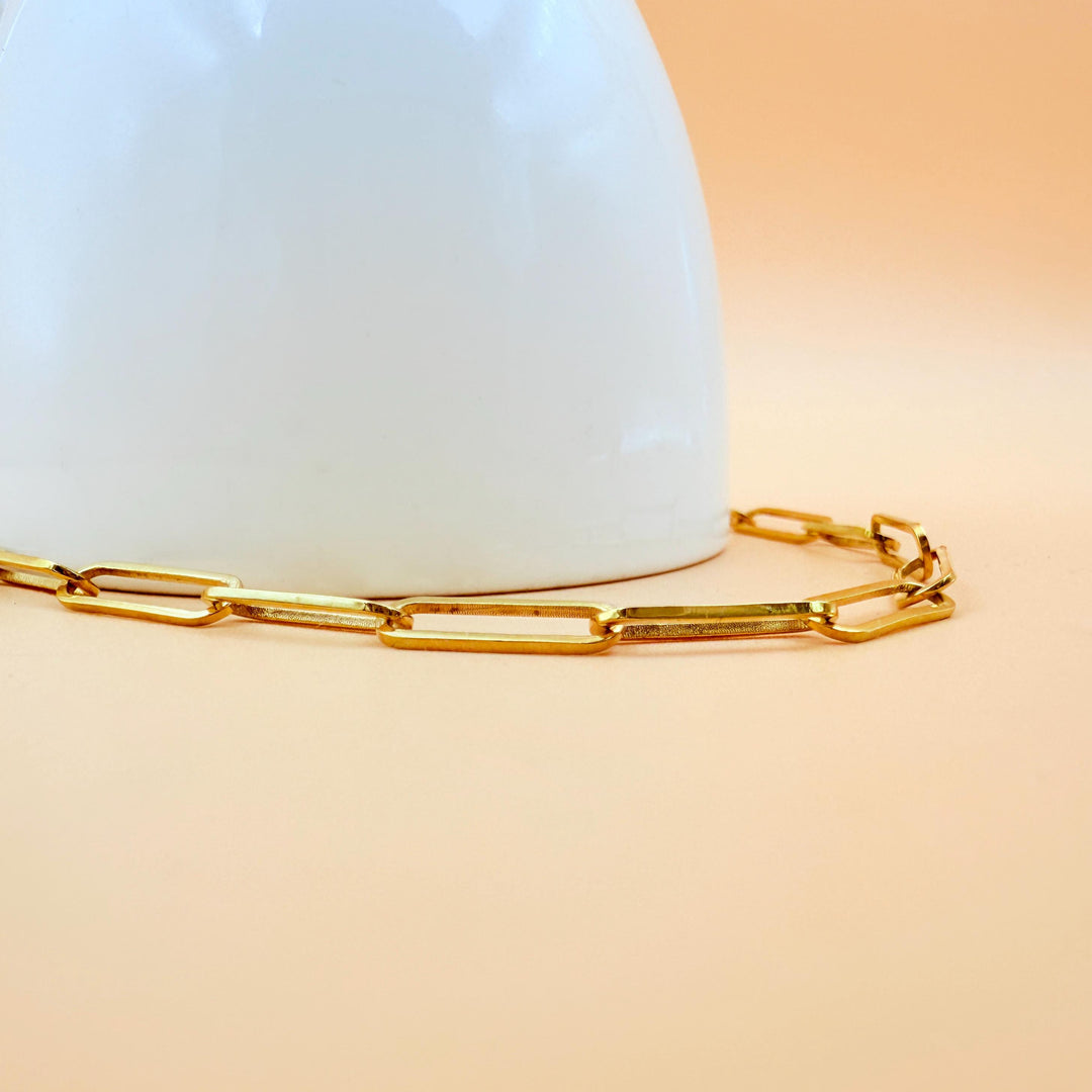 14K Solid Gold  Chunky Gold Link Necklace Paper Clip Chain Gold Chain Necklace Layering Chain Everyday Chain Necklace Paperclip Necklace