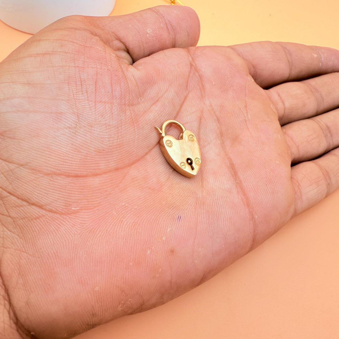 14K Gold Openable Heart Padlock Pendant Engraved Heart Love Lock with Padlock pendent Side Openable Padlock Heart Padlock Gold Heart Padlock