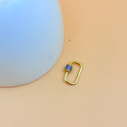 14K Gold Oval Charm Holder, Yellow Gold Carabiner Lock, Real Gold Screw on and off Carabiner Lock, Barrel Shaped Charm Enhancer Connector