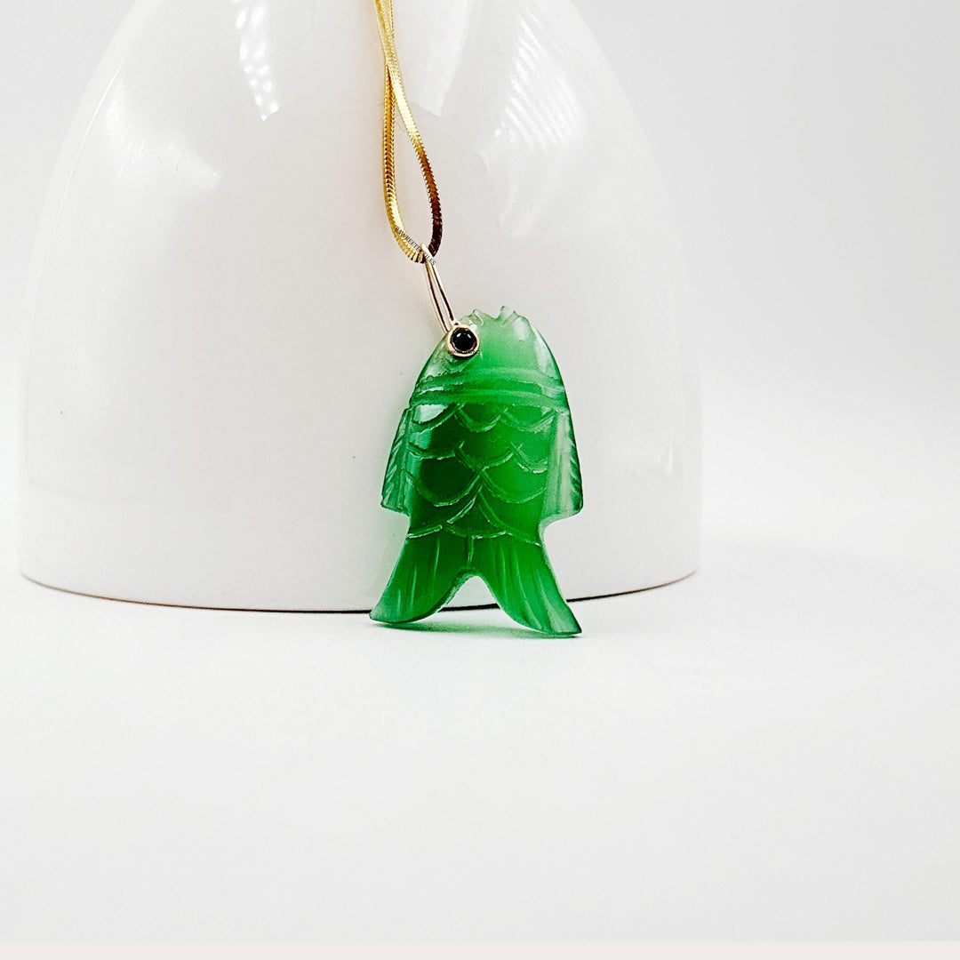 925 Sterling Silver Movable Fish Pendent  Pisces Necklace Unique Fish Charm Silver Fish Pendant  Turquoise Beaded Choker Fish Charm pendent