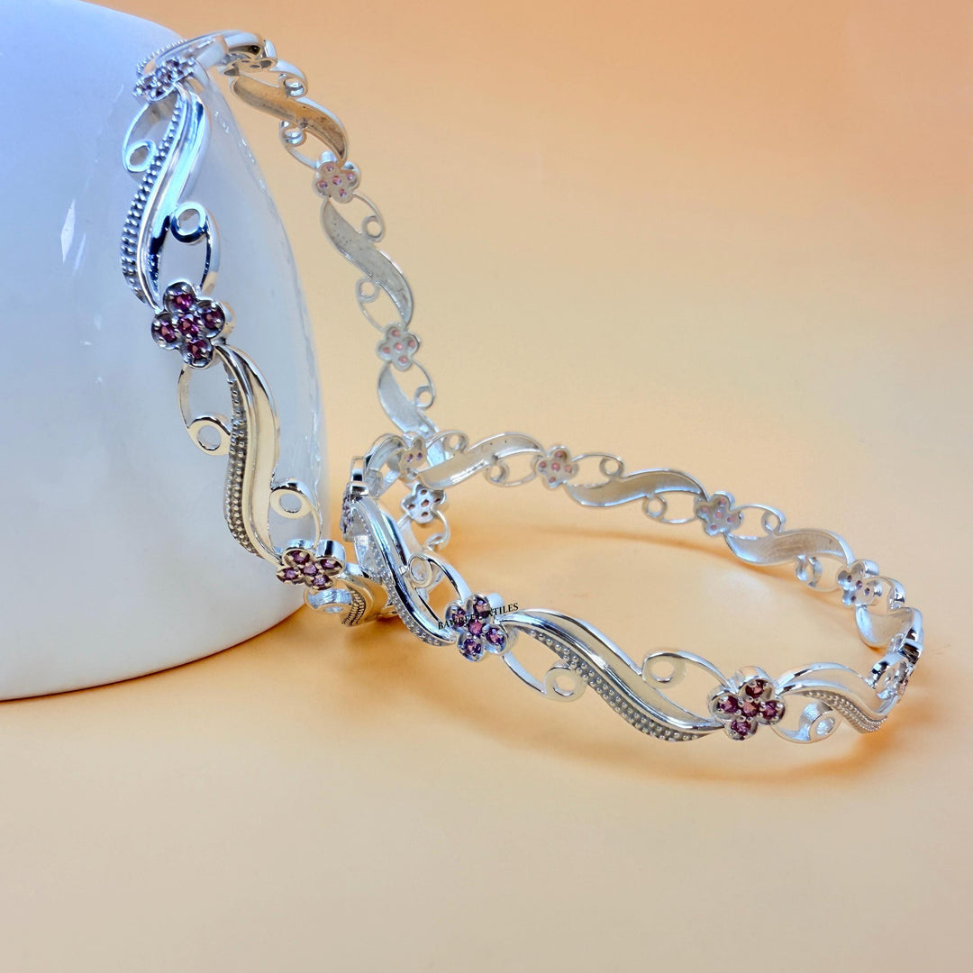 925 Sterling Sliver Wedding Bangles, Eternity Round Brilliant Cut Colorless Moissanite Bangle Bracelet, Delicate Eternity Wedding Bracelet